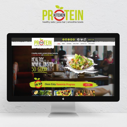 Friendly design with the title 'Website for modern healthy restaurant'