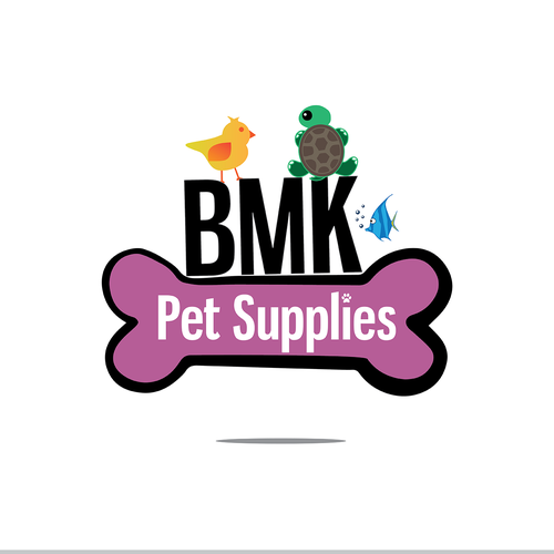 Pet shop logo with the title 'BMK Pet Supplies'
