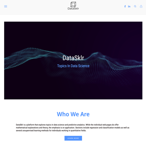 SEO design with the title 'New Web Design for DataSklr'