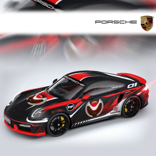 Porsche design with the title 'PORSCHE CAR WRAP'