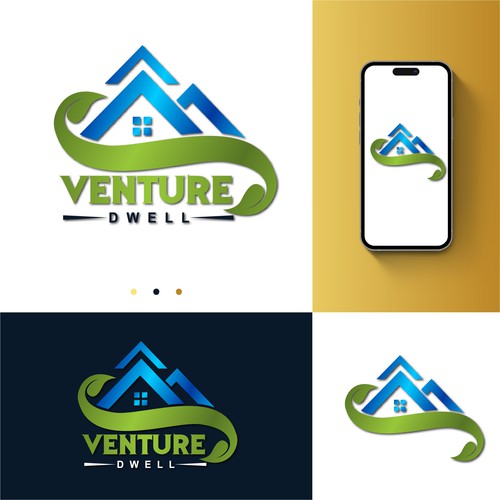 Builder logo with the title 'LOGO Design of "VentureDwell"'