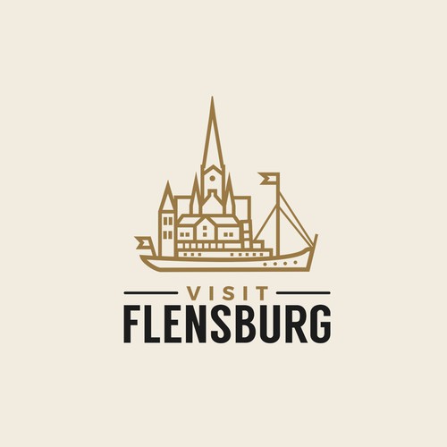Linear design with the title 'Visit Flensburg'