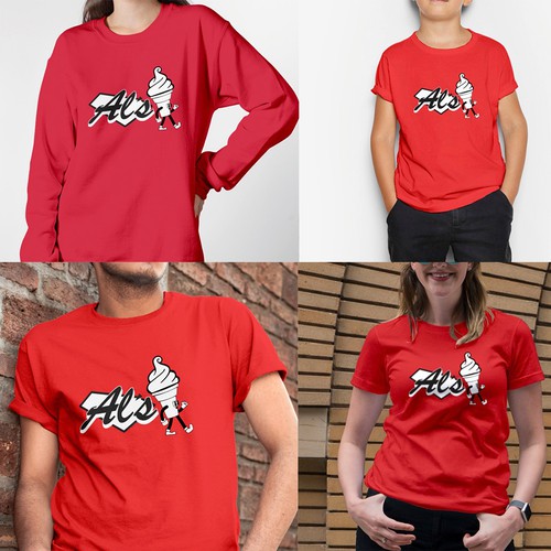 Ice cream t-shirt with the title '50s-60s T-Shirt design for a fast food restaurant'