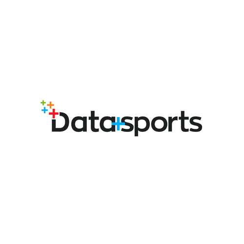 Sports logo with the title 'Data+Sports logo design'