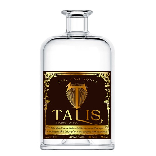 Spirits label with the title 'Vodka label'