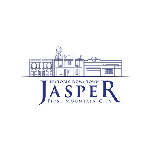 Skyline design with the title 'Historic Downtown Jasper Georgia City Logo'