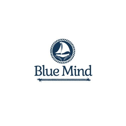 Boat logo with the title 'Blue Mind'