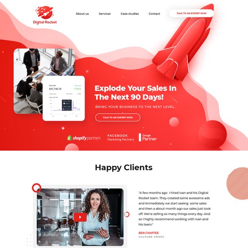 Digital website with the title 'Website Design - Digital Marketing - Digital Rocket'