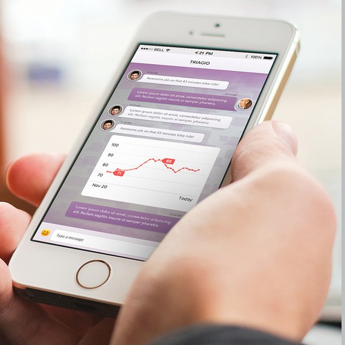 Interface design with the title 'Mobile app'
