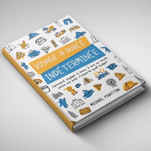 Travel book cover with the title 'Travel Indefinitely - Book Cover'