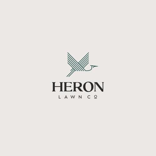 Heron design with the title 'Modern Lawn Care Business with Heron'