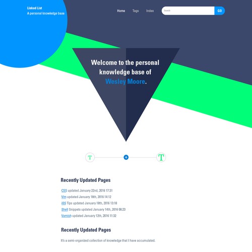 Unique website with the title 'Personal knowledge base '