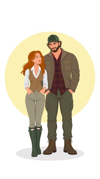 Adobe Illustrator artwork with the title 'Character illustrations'