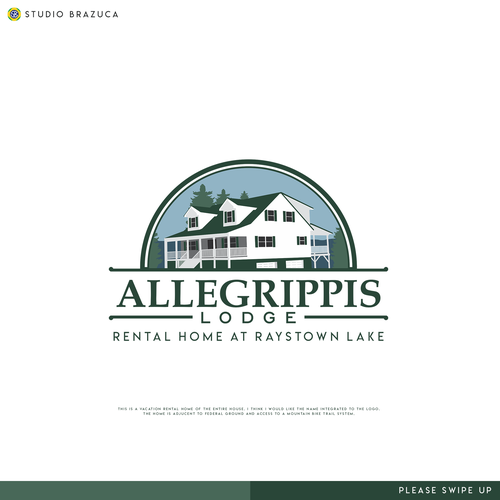 Rental logo with the title 'Winner of "Allegrippis Lodge" Contest'