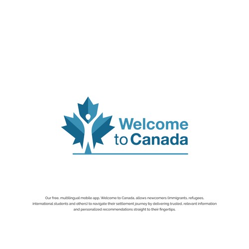 Canadian leaf logo with the title 'Welcome to Canada Logo'