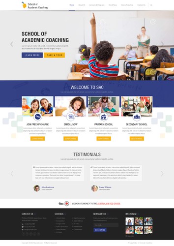 Education website with the title 'New website for Australian Coaching Academy'