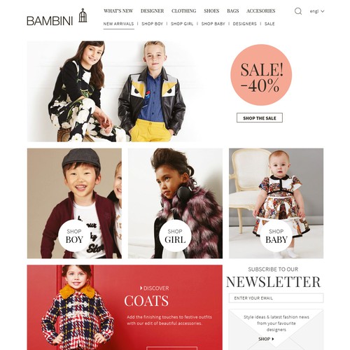 Premium website with the title 'Bambini Hopepage'