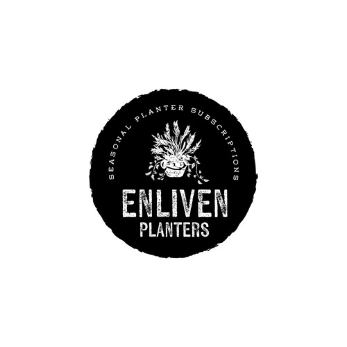 Modern vintage logo with the title 'Logo for a seasonal planter subscription service'