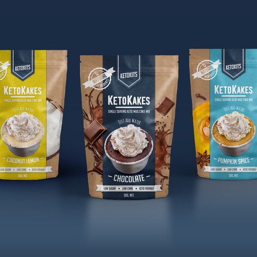 Cake packaging with the title 'Keto Cake Mix'