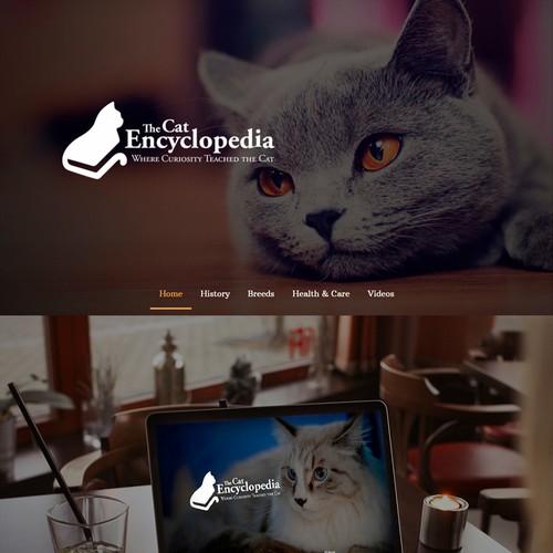 Pet website with the title 'The Cat Encyclopedia'