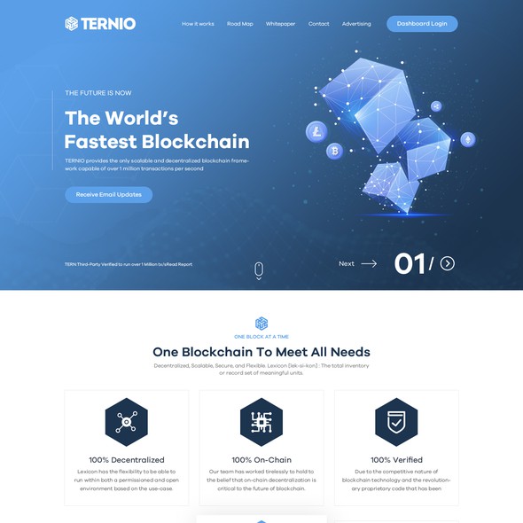 B2B website with the title 'B2B Block Chain Company Website design'