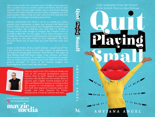 Eye-catching book cover with the title 'Quit Playing Small'