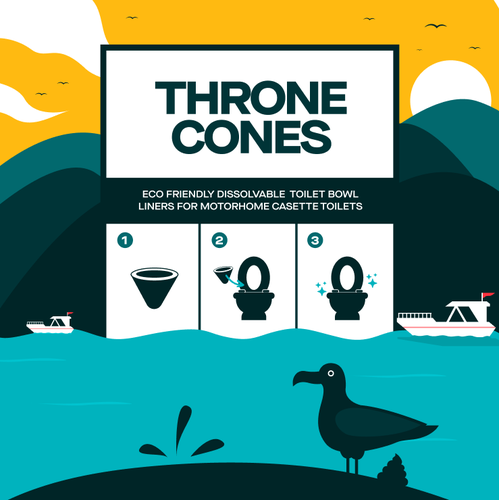 Packaging artwork with the title 'Throne Cones Packaging Design'