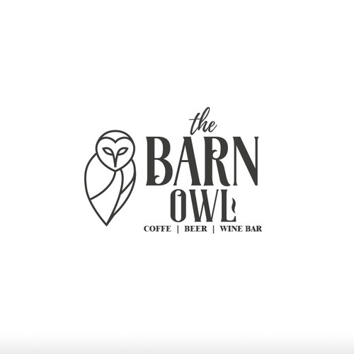 Linear logo with the title 'Entry design for a coffee-shop'