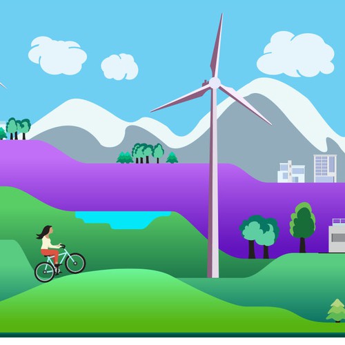 Solar panel design with the title 'Website illustration'