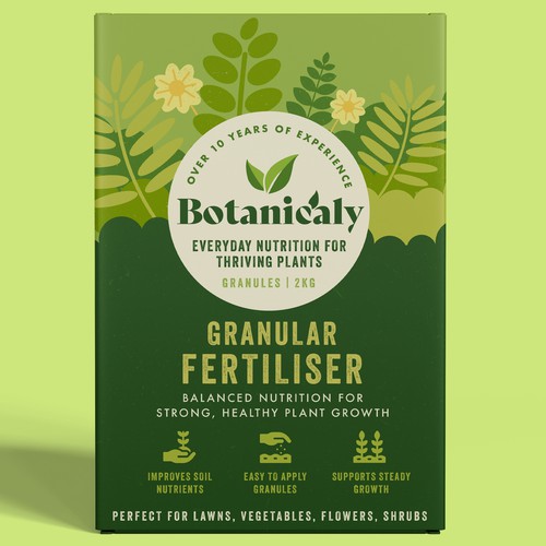 Garden design with the title 'Modern Fertiliser Packaging '