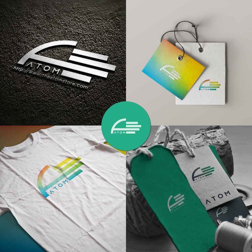 Atom design with the title 'ATOM Logo Deisgn'