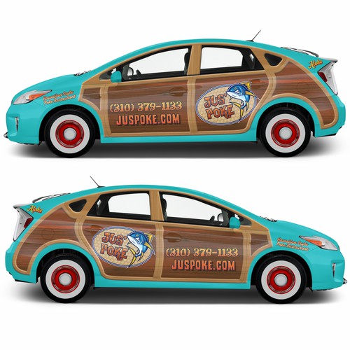 Vinyl design with the title 'Juspoke Toyota® Prius wrap design'