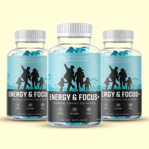 Nutrition label with the title 'Label design for nutritional product to change parents' lives'