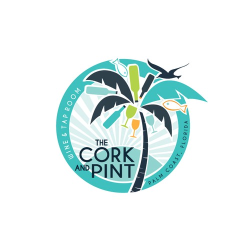 Cork logo with the title 'Beach&Wine Lvrs-New Wine Bar needs logo! Help put us on the map! The Cork & Pint'