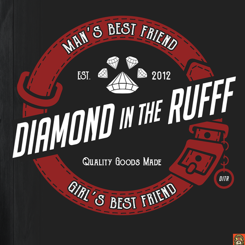 Dog t-shirt with the title 't-shirt design for diamond in the RUFF'