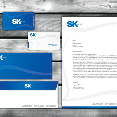Stationery Set Proposal for 'SK Diamonds'.
