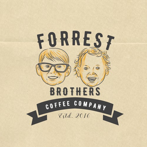 Boy logo with the title 'Forrest Brothers Coffee Company'