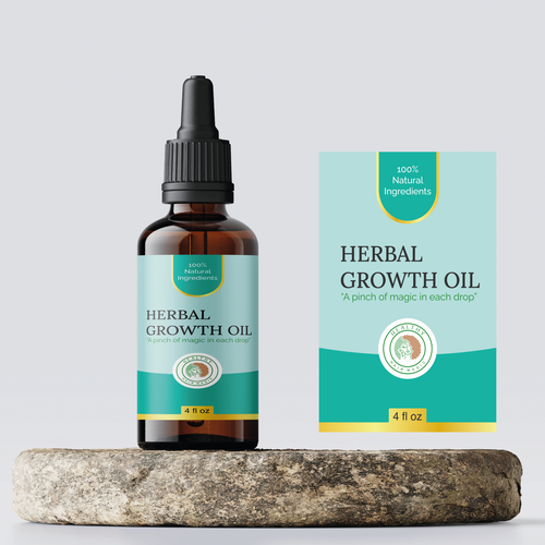 Dropper bottle label with the title 'Hair Oil Label'