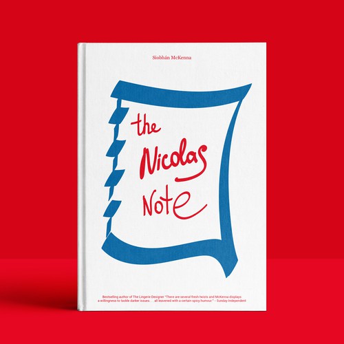 Graphic book cover with the title 'design concept cover for a book "The Nicolas Note".'