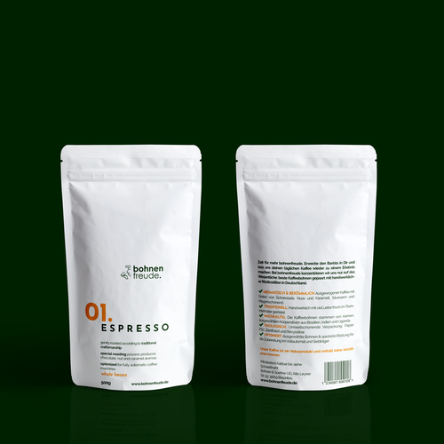 Coffee label with the title 'Minimalist label design'