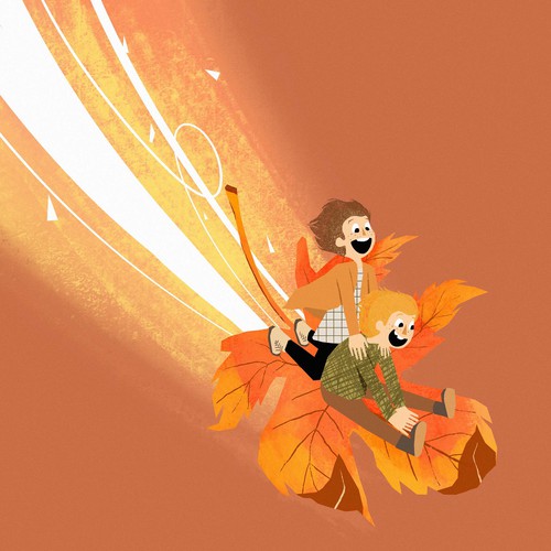 Rust design with the title 'Maple Leaf Sleigh'