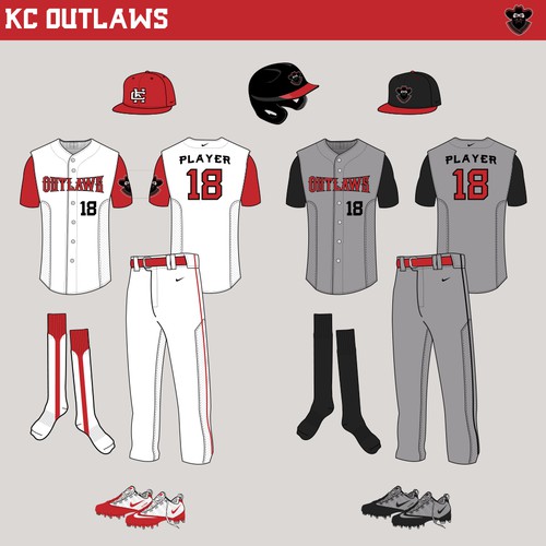 Team jersey logo with the title 'KC Outlaws'