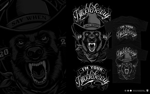 Dog t-shirt with the title 'Huckleberry'