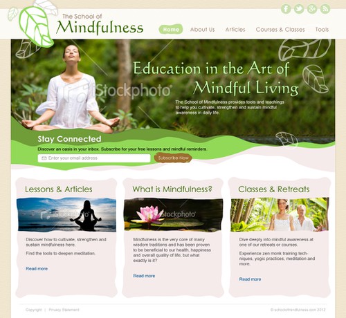 Yoga website with the title 'Website design for a mindfulness business'