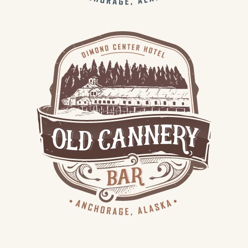 Landscape logo with the title 'Vintage bar logo design'