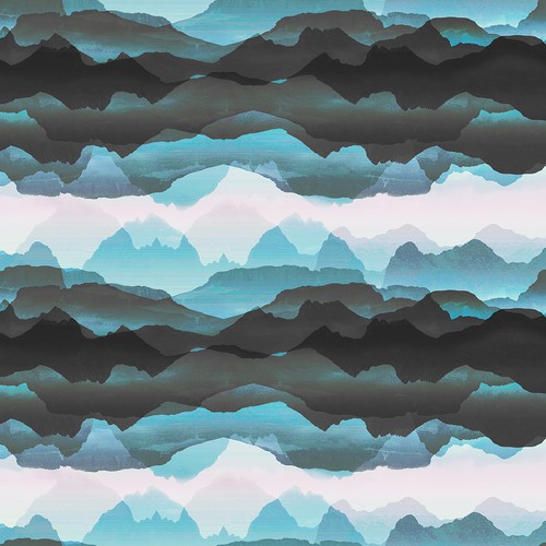 Marble design with the title 'Misty mountains'