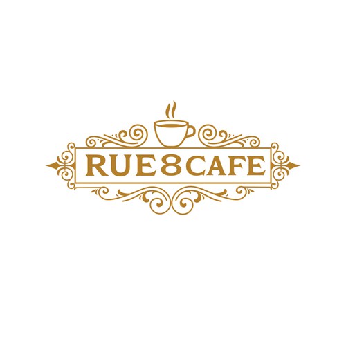 Street sign logo with the title 'Cafe Logo Design'