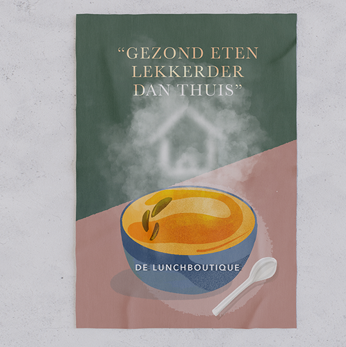 Soup design with the title 'Flyer and menu design for a Belgian restaurant'