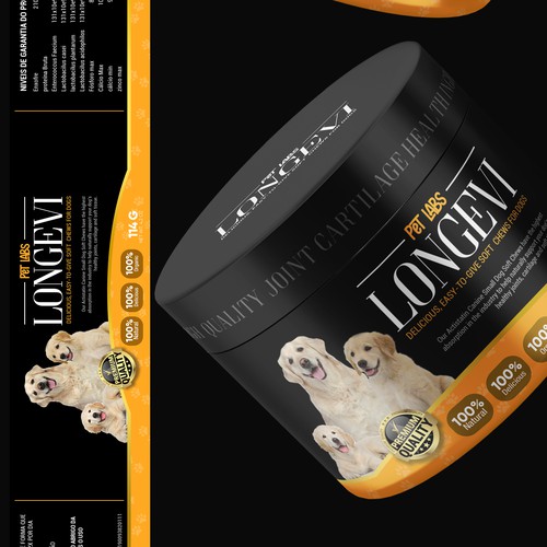 Professional label with the title 'Premium Dog Food Supplement label design'