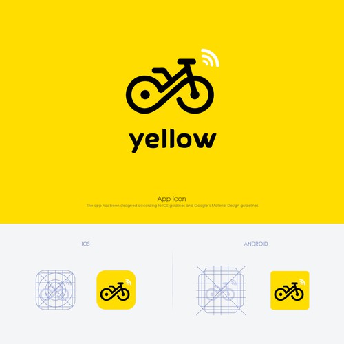 Electric bike logo with the title 'Yellow'
